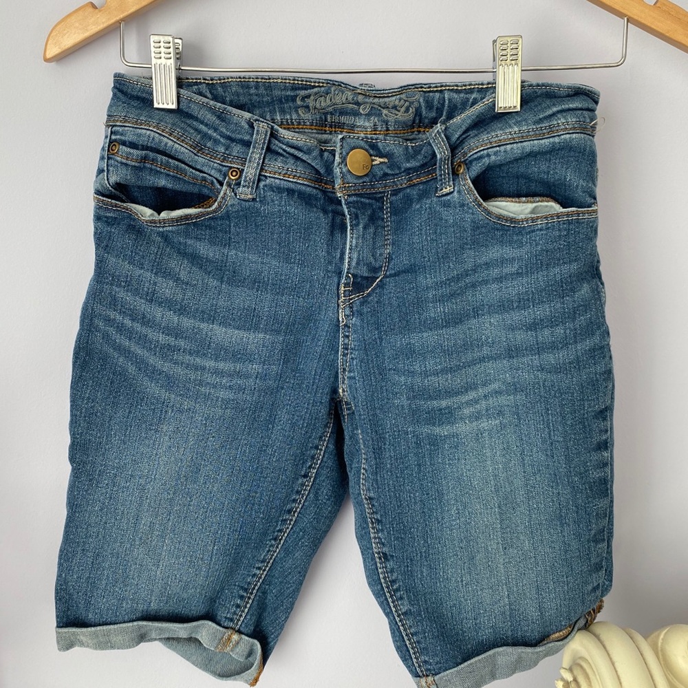 Denim Bermuda Length Shorts